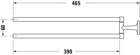 Полотенцедержатель двойной Duravit Starck T 0099411000 хром