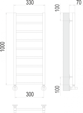 Контур П9 300х1000 Полотенцесушитель TERMINUS