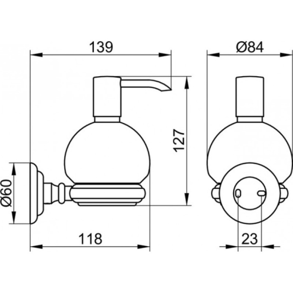 Дозатор жидкого мыла Keuco Astor 02153019000 хром/белый матовый