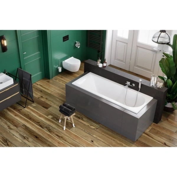 Акриловая ванна Excellent Aurum Slim WAEX.AUR15S.LUX.CR 150x70 см, врезная, с гидромассажем, белый