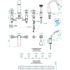 Смеситель для ванны THG Ptale de Cristal clair liser dor U6E.F01.1132SG золото