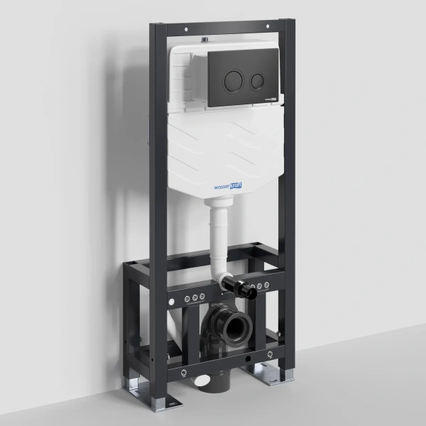 Инсталляция для унитаза WasserKRAFT Dill 61 61TLT.010.ME.MB01 с кнопкой смыва, черный матовый