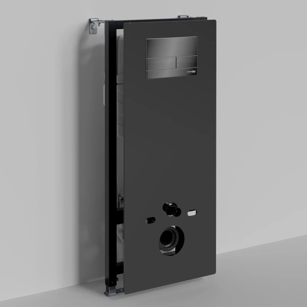 Инсталляция для унитаза WasserKRAFT Abens 20 20TLT.010.ME.BL.PB04 с кнопкой смыва, черный глянец