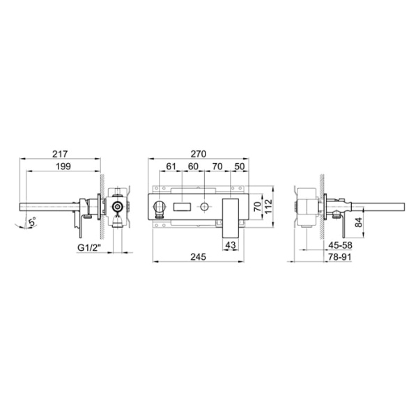 Смеситель для душа Fantini Mint 34 93 F084B сталь