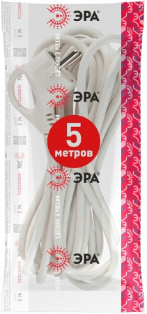 Сетевой провод Эра  U-3x1,5-5m-W