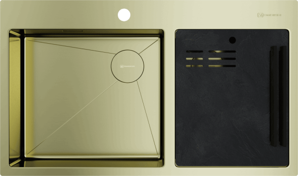 Кухонная мойка Omoikiri Akisame 86-2 Side 4997048 светлое золото