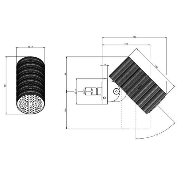 Верхний душ Gessi 316 57243#239 сталь