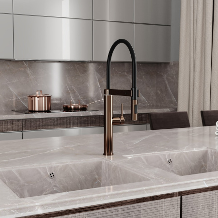 Смеситель для кухни WasserKRAFT A8897 розовое золото