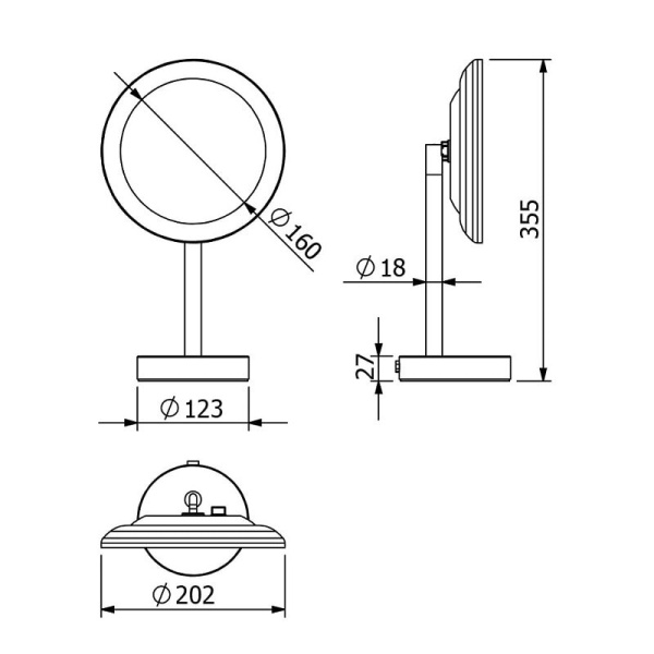 Косметическое зеркало Kludi Vela R 5899505F