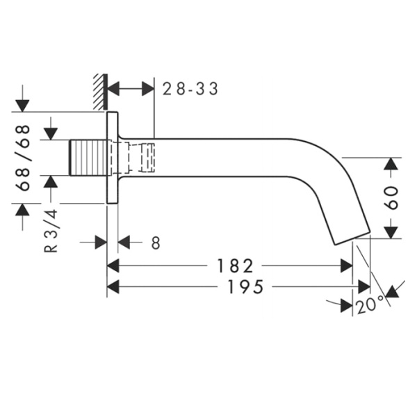 Излив для ванны Axor Citterio M 34410000