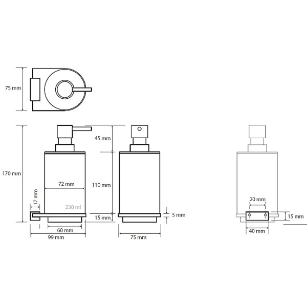 Дозатор для жидкого мыла Bemeta Galla 108109010 черный матовый