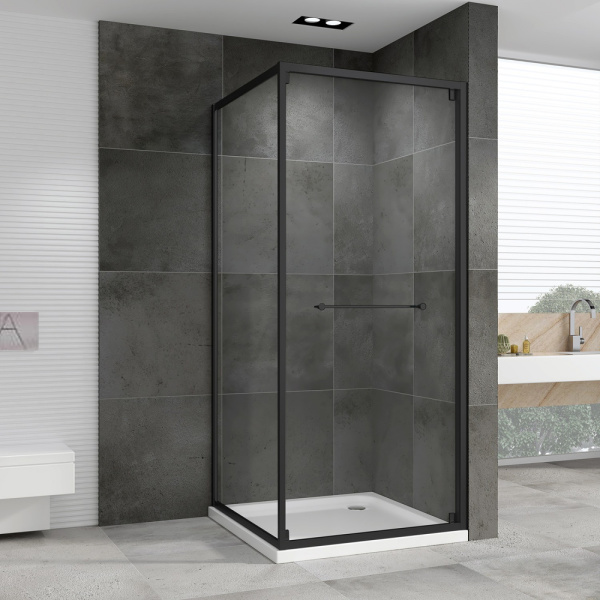 Душевой уголок Abber Schwarzer Diamant 90x90 AG0A090B черный матовый