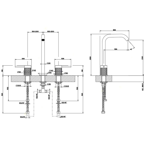 Смеситель для раковины Gessi 316 54111#239 нержавейка