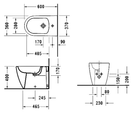 Биде напольное Duravit Starck 1 2289100000