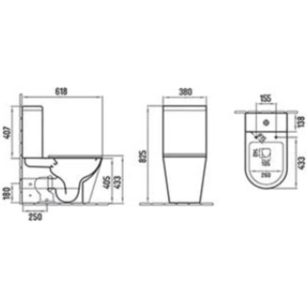 Унитаз-компакт CeramaLux NS2179 безободковый, с сиденьем микролифт, белый