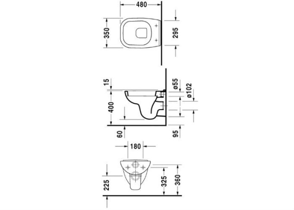 Подвесной унитаз Duravit D-Code 22110900002