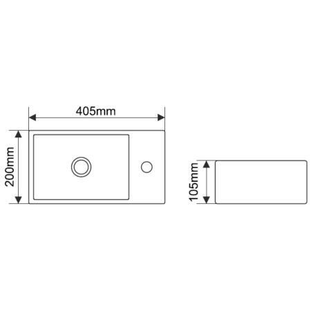 Раковина 40,5x20 см Melana 9048DL-805