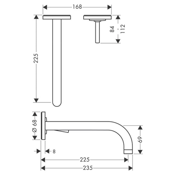Смеситель для раковины Axor Uno 38116000