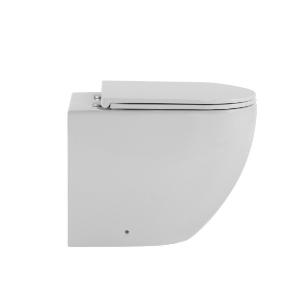 Приставной унитаз Abber Bequem AC1111TMW с крышкой-сиденьем белый матовый