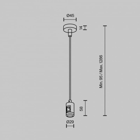 Подвес для трека Maytoni Technical  TRA157SW-B1-PT