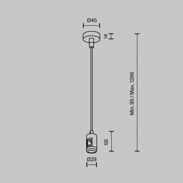 Подвес для трека Maytoni Technical  TRA157SW-B1-PT