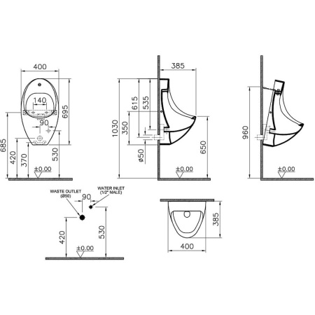 Писсуар Vitra Arkitekt 4106B003-5598