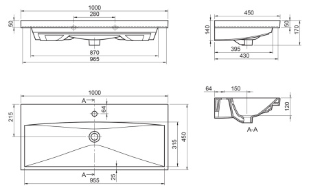 Раковина Belbagno 100 BB-0324-100-LVB