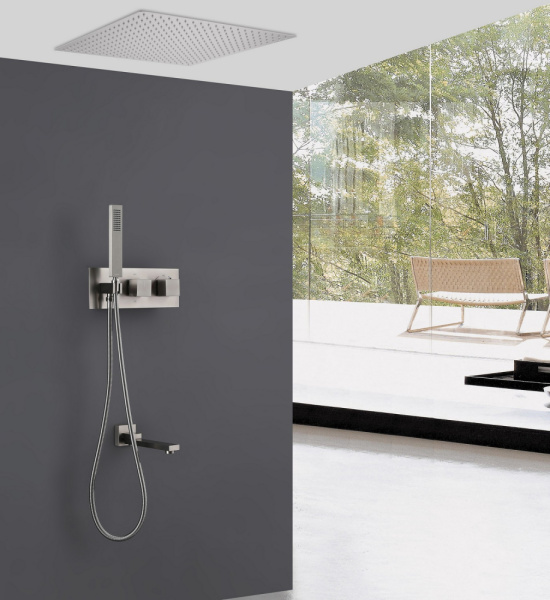 Душевой комплект Abber Daheim AF8254SP с термостатом сатин