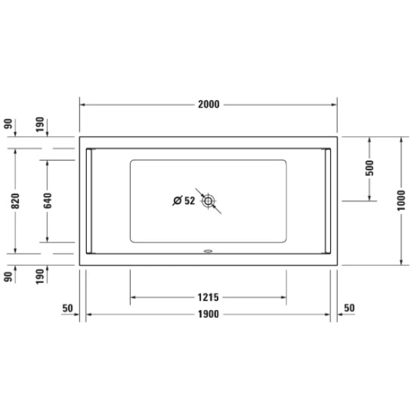 Акриловая ванна 200x100 см Duravit Starck 700341000000000