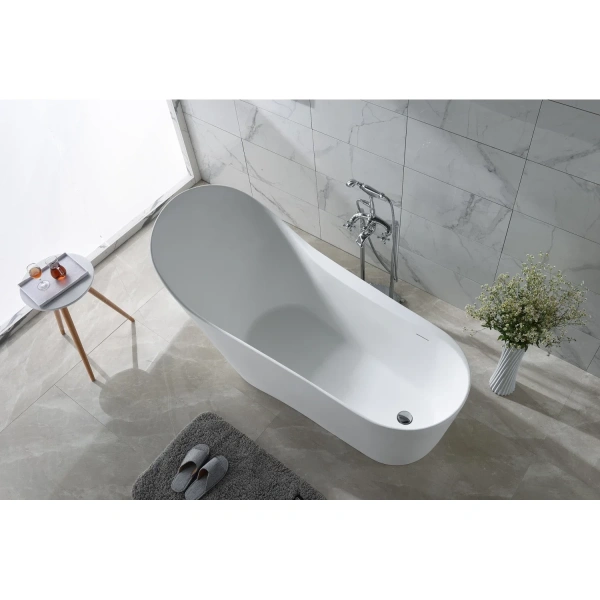 Ванна из литьевого мрамора Timo Kristi Solid Surface KIRSTI1785L 178,5x76 см L, отдельностоящая, белый матовый