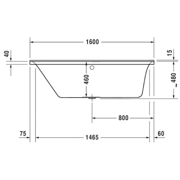 Акриловая ванна 160x70 см L Duravit P3 Comforts 700371000000000