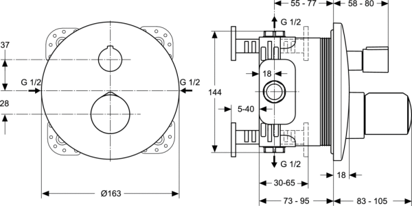 Смеситель для ванны и душа Ideal Standard Melange A4891AA