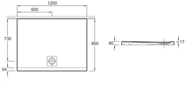Душевой поддон 120x90 Jacob Delafon Odeon Up N115K-220