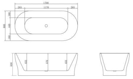 Акриловая ванна BelBagno 170x80 BB405-1700-800