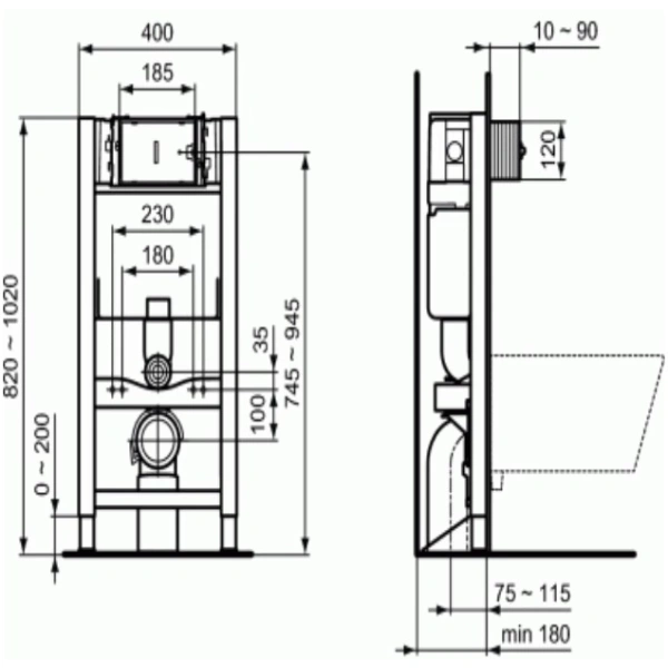 Инсталляция для унитаза Ideal Standard Prosys Frame 150 M R009167