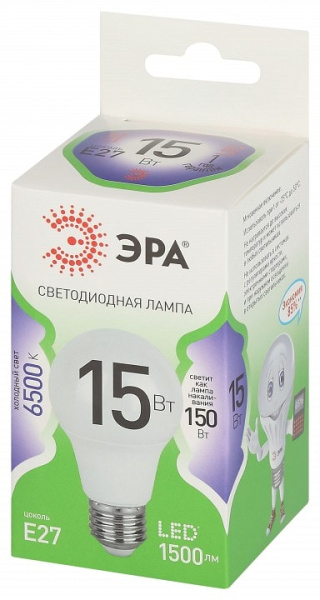 Лампа светодиодная Эра Green Line E27 15Вт 6500K LED A60-15W-865-E27 GL