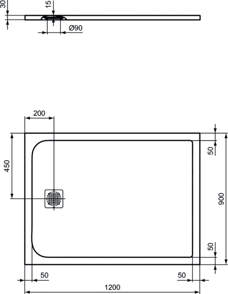 Душевой поддон Ideal Standard Ultraflat S 120х90 (K8230FR)
