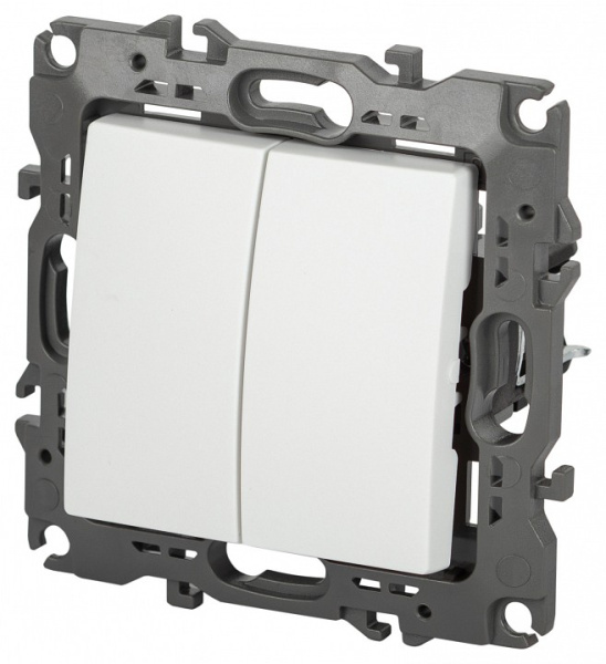 Переключатель двухклавишный без рамки Эра Эра 12 12-1112-01М