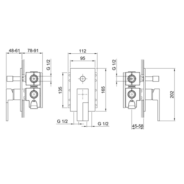 Смеситель для душа Fantini AR/38 38 02 E222SB