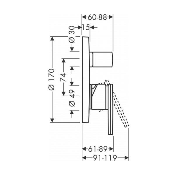 Смеситель для ванны Axor Citterio 39457000