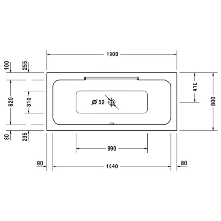 Акриловая ванна 180x80 см Duravit DuraStyle 700298000000000
