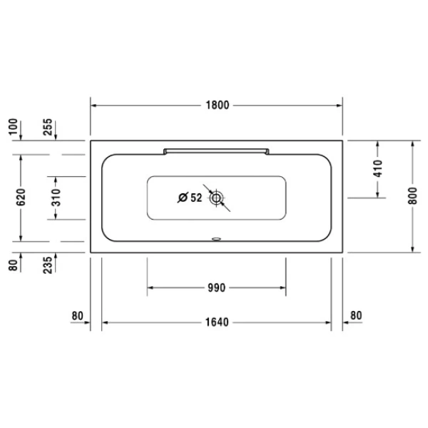 Акриловая ванна 180x80 см Duravit DuraStyle 700298000000000