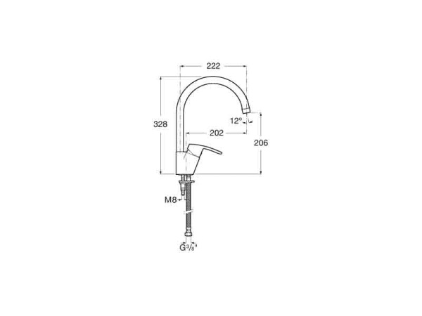 Смеситель для кухни Roca Monodin New A5A8498C0M