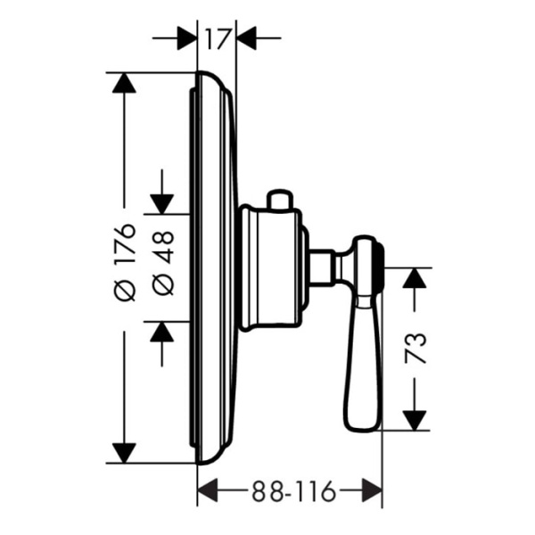 Термостатический смеситель для душа Axor Montreux 16824820 шлифованный никель