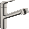 Смеситель для кухни hansgrohe Focus M42 150 1jet sBox 71829800 с вытяжным изливом сталь