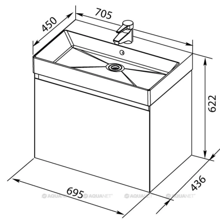 Раковина Aquanet Sanovit 70 Slim Synergy