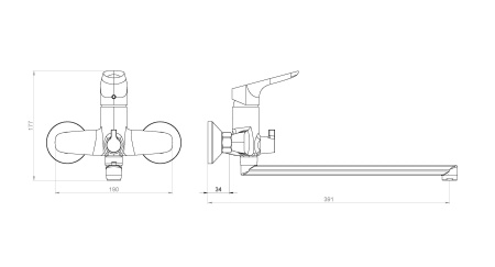 Смеситель для ванны и душа Damixa Jupiter 779500001