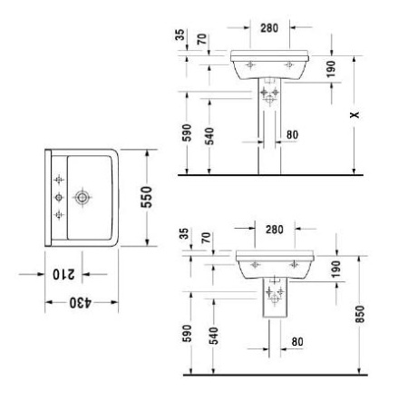 Раковина Duravit Starck 3 0300550000