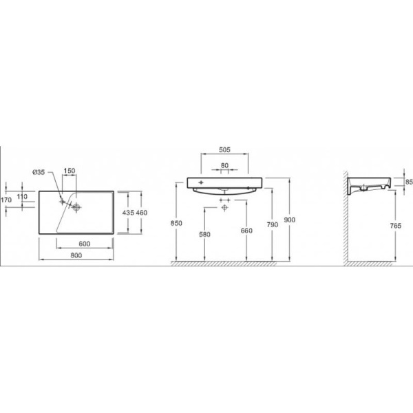 Раковина Jacob Delafon Rythmik EXO112-Z-00