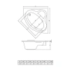Акриловая ванна 120x120 см C-Bath Aurora CBS001001